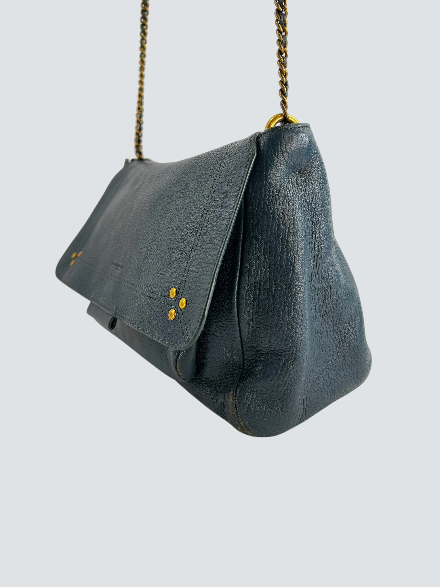 Jerome Dreyfuss Navy LuLu M Leather Crossbody Handbag