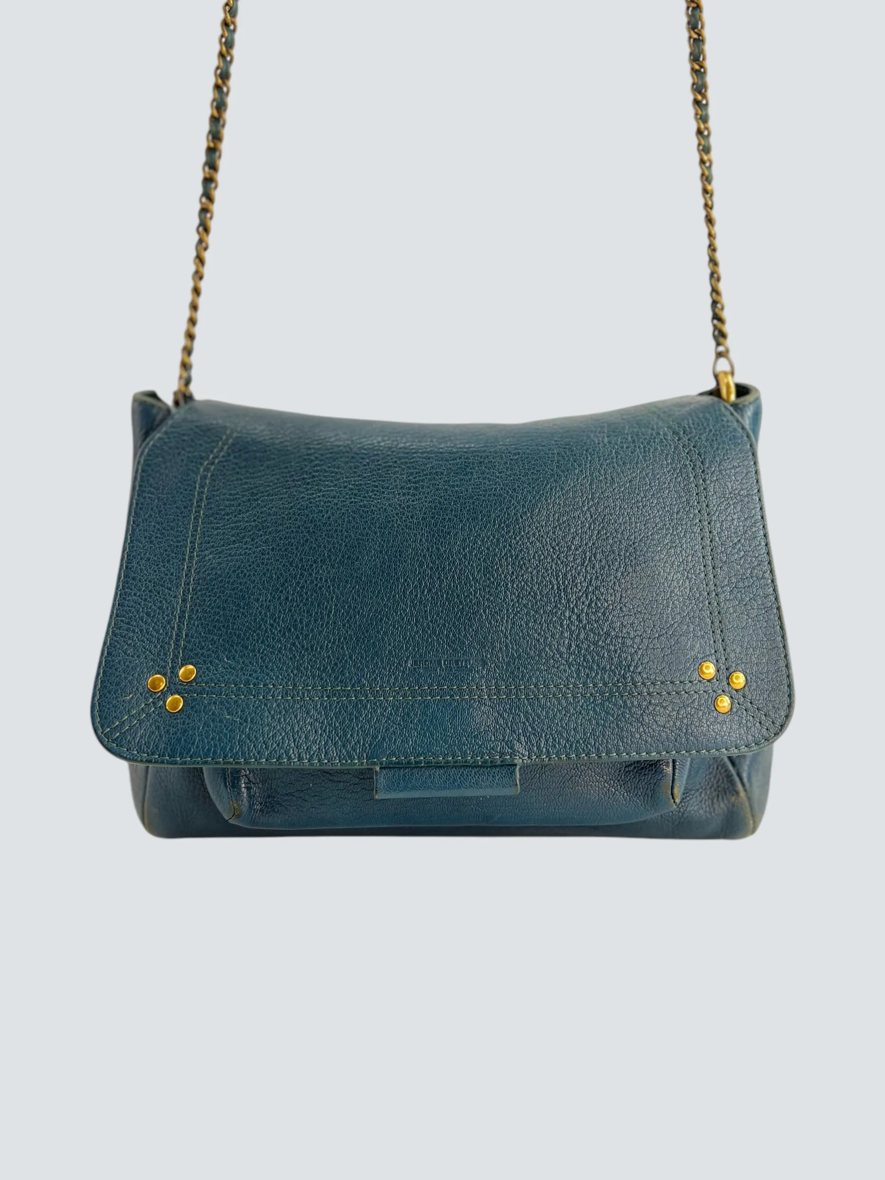 Jerome Dreyfuss Navy LuLu M Leather Crossbody Handbag