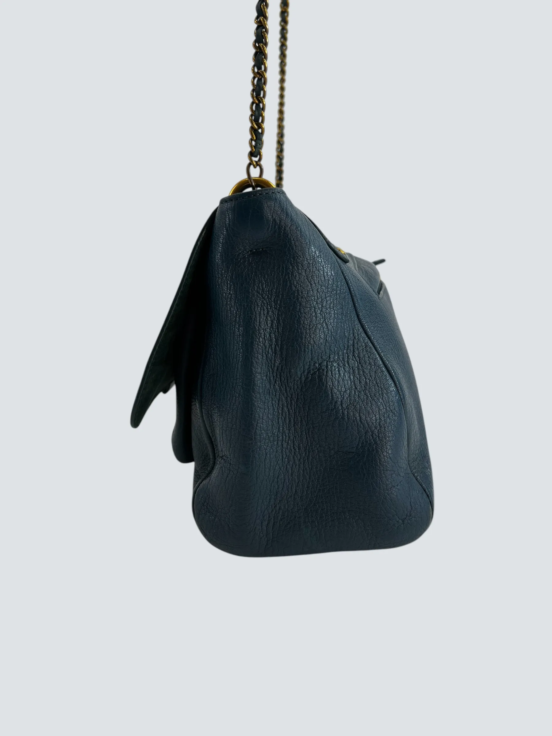 Jerome Dreyfuss Navy LuLu M Leather Crossbody Handbag