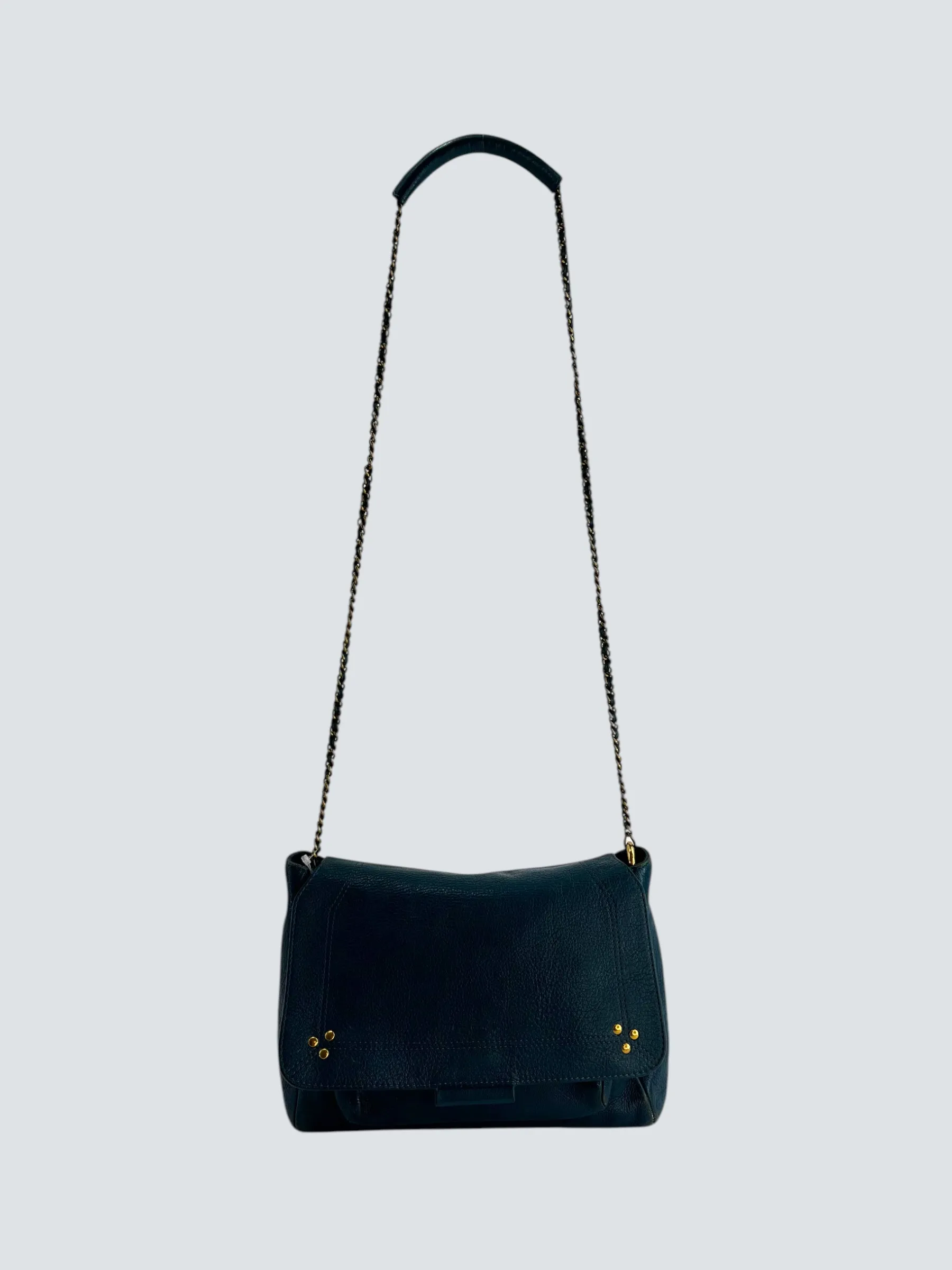 Jerome Dreyfuss Navy LuLu M Leather Crossbody Handbag
