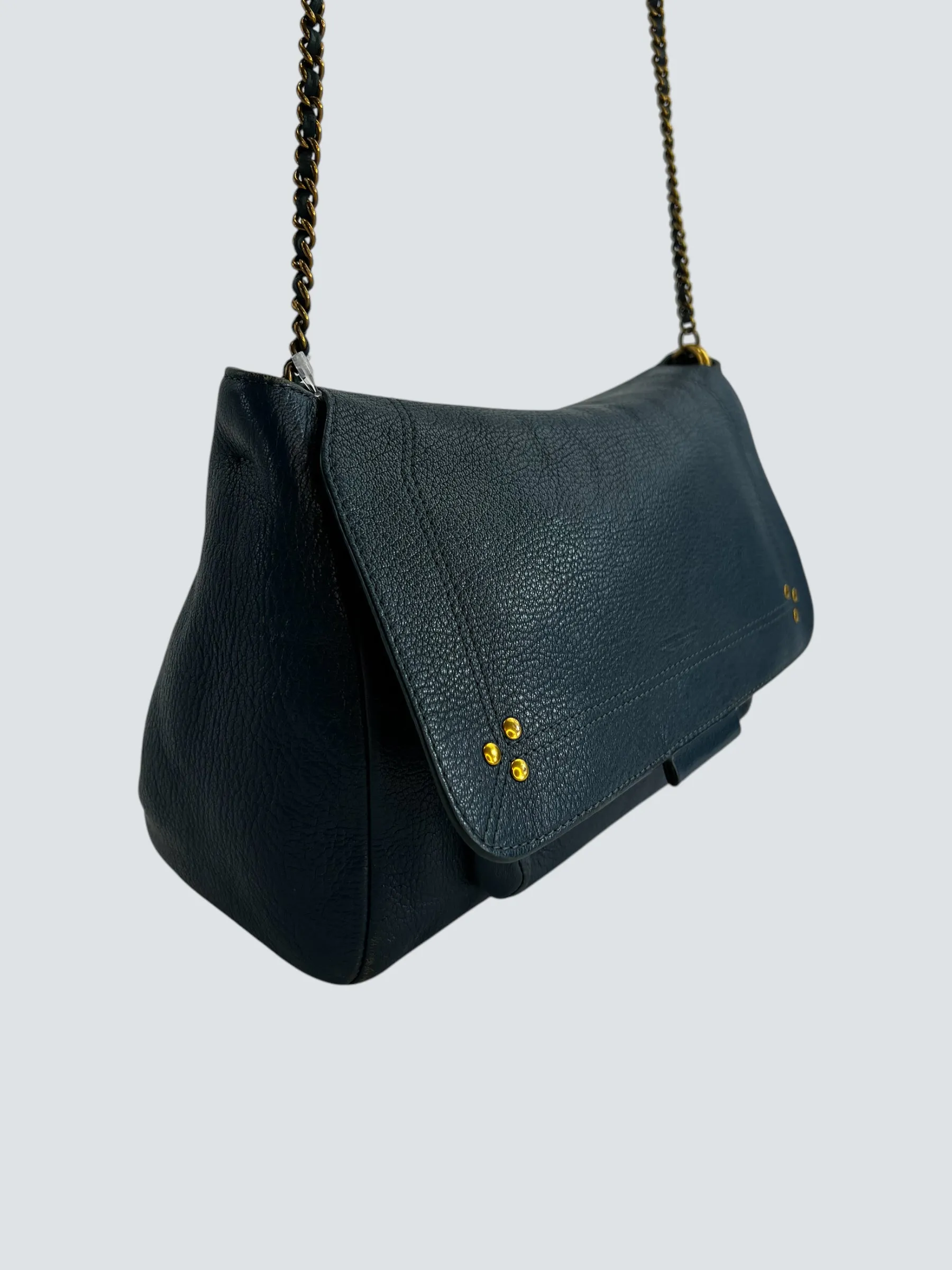 Jerome Dreyfuss Navy LuLu M Leather Crossbody Handbag