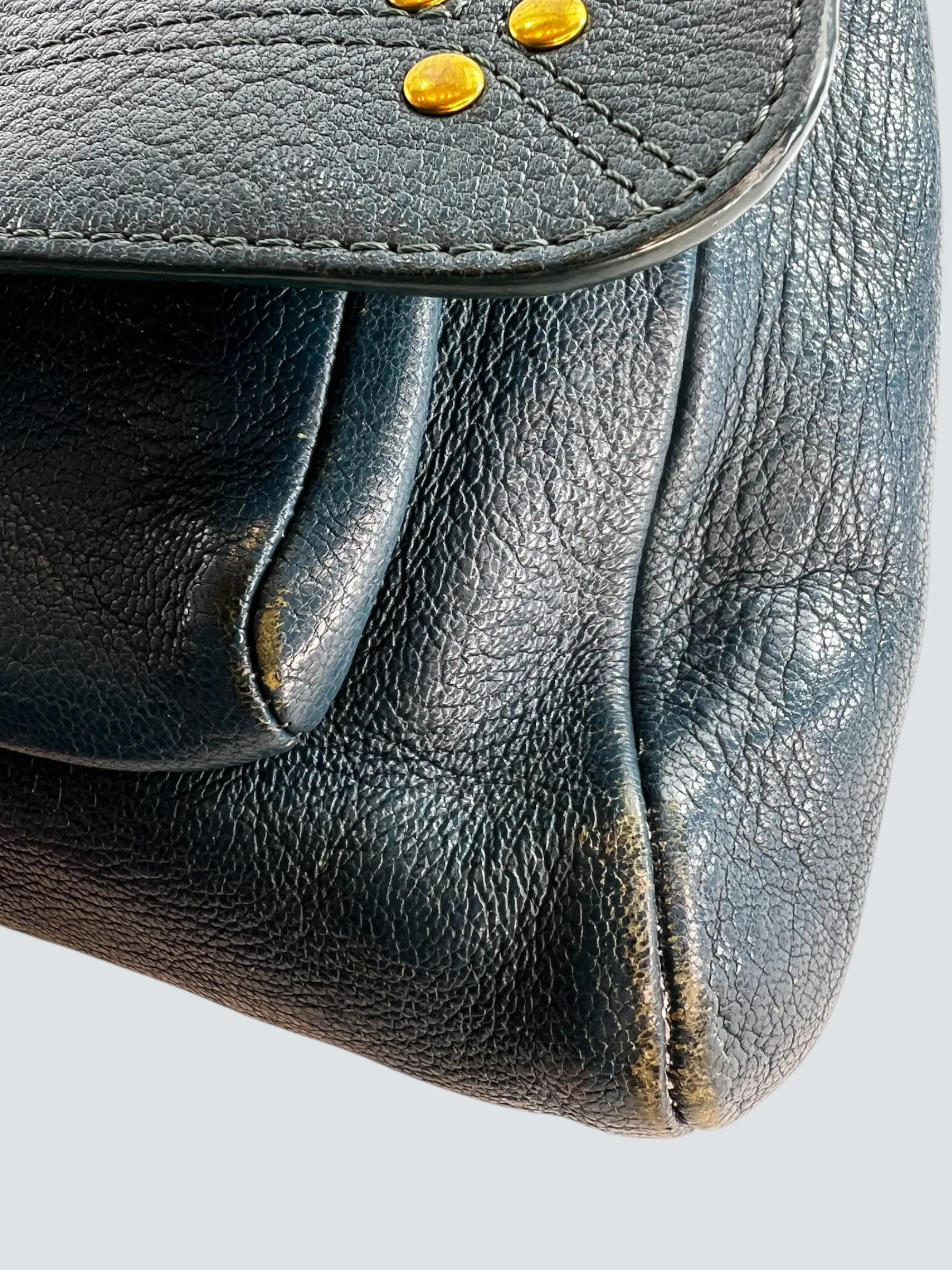 Jerome Dreyfuss Navy LuLu M Leather Crossbody Handbag