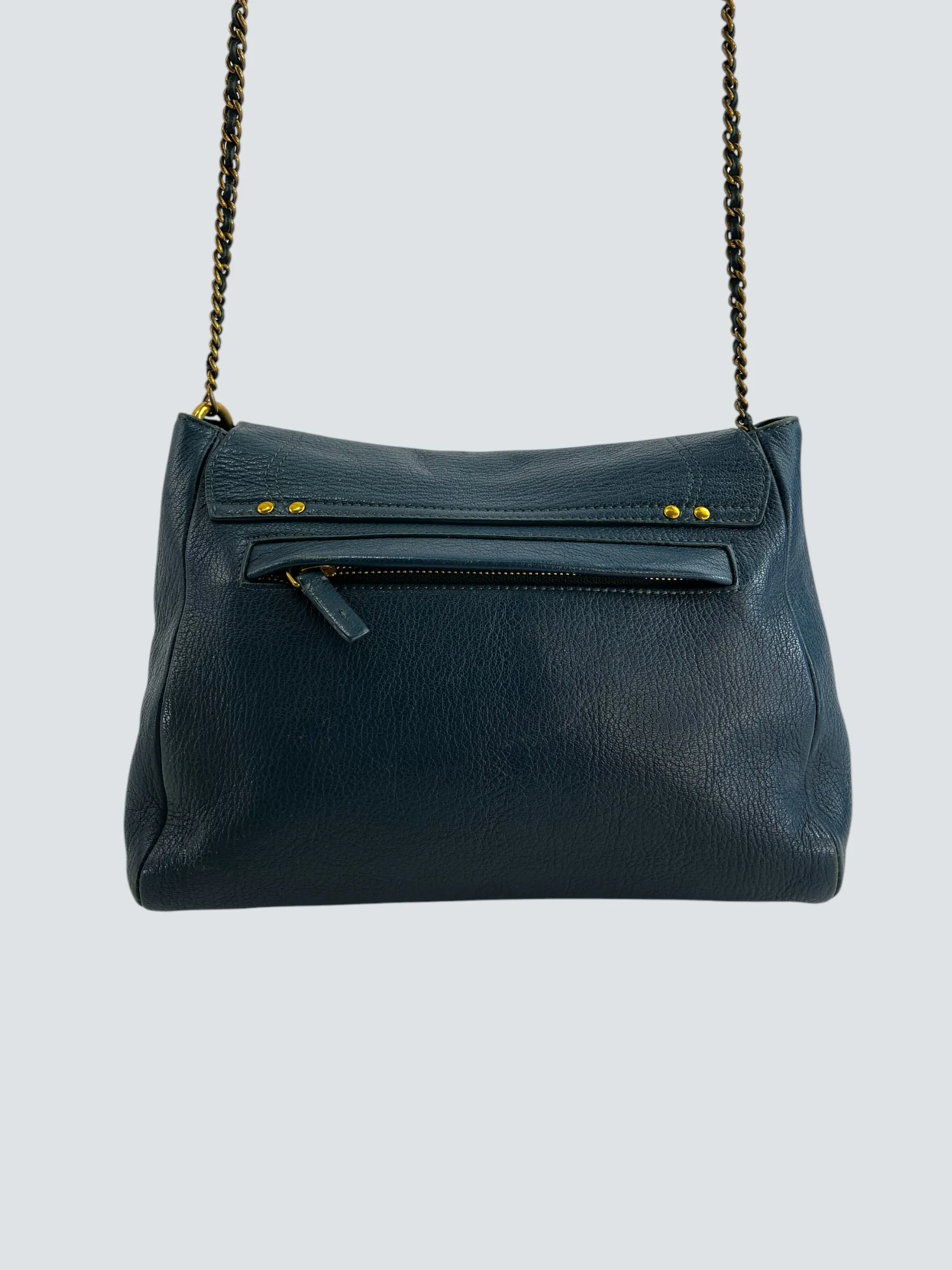 Jerome Dreyfuss Navy LuLu M Leather Crossbody Handbag