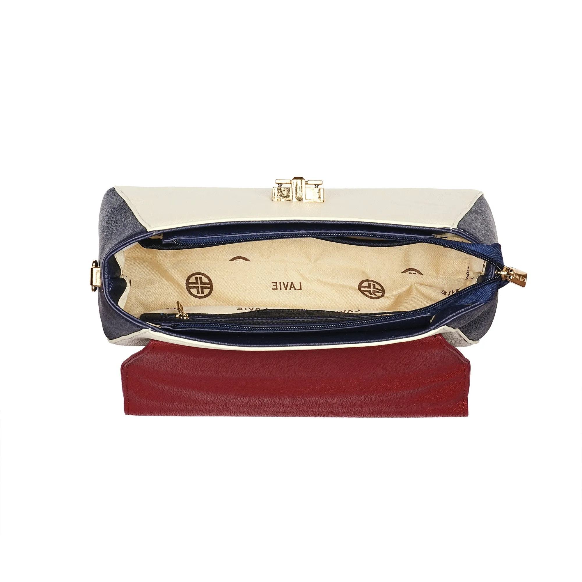 Lavie Luxe Pine Red Small Flap Women's Satchel Handbag