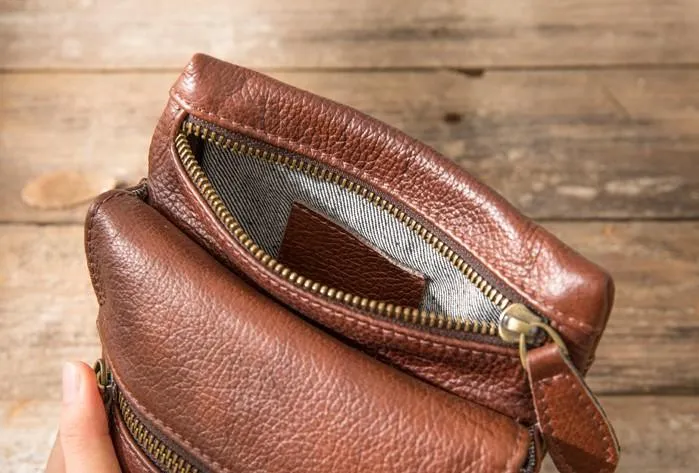 Leather Belt Pouch Belt Cases Mens Waist Bag Shoulder Bag for Men