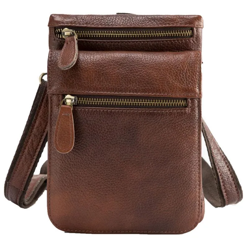 Leather Belt Pouch Belt Cases Mens Waist Bag Shoulder Bag for Men