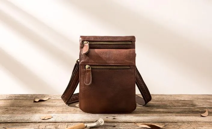 Leather Belt Pouch Belt Cases Mens Waist Bag Shoulder Bag for Men