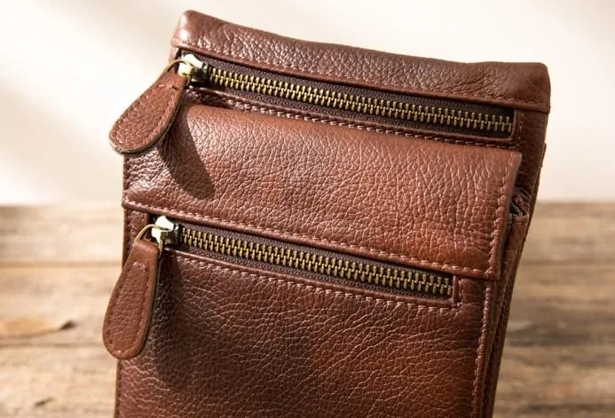 Leather Belt Pouch Belt Cases Mens Waist Bag Shoulder Bag for Men