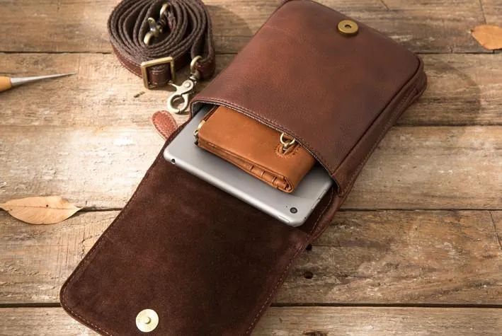 Leather Belt Pouch Belt Cases Mens Waist Bag Shoulder Bag for Men