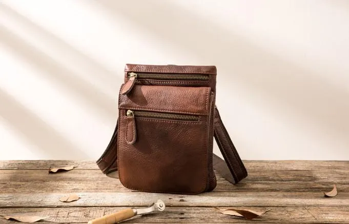 Leather Belt Pouch Belt Cases Mens Waist Bag Shoulder Bag for Men