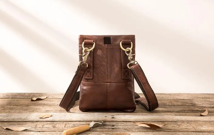 Leather Belt Pouch Belt Cases Mens Waist Bag Shoulder Bag for Men