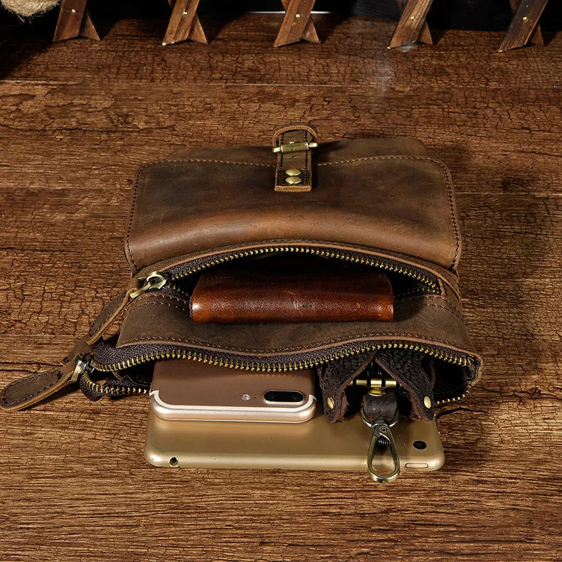 Leather Belt Pouch for Men Cell Phone Holsters Waist Bag BELT BAG Shoulder Bag For Men