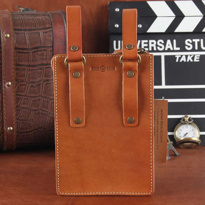 Leather Belt Pouch Mens Small Cases Waist Bag Hip Pack Belt Bag Fanny Pack Bumbag for Men
