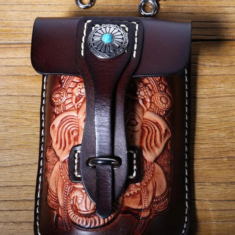 Leather Belt Pouch Mens Small Cases Waist Bag Hip Pack Belt Bag Fanny Pack Bumbag for Men