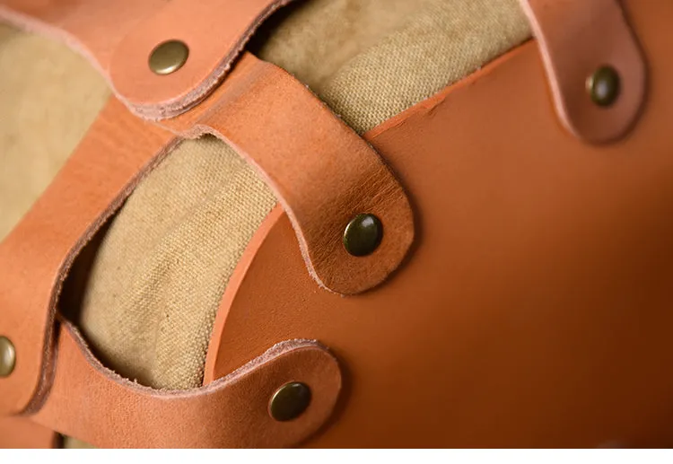 Leather Canvas Women Bucket Bag Shopper Bag Shoulder Bag For Women
