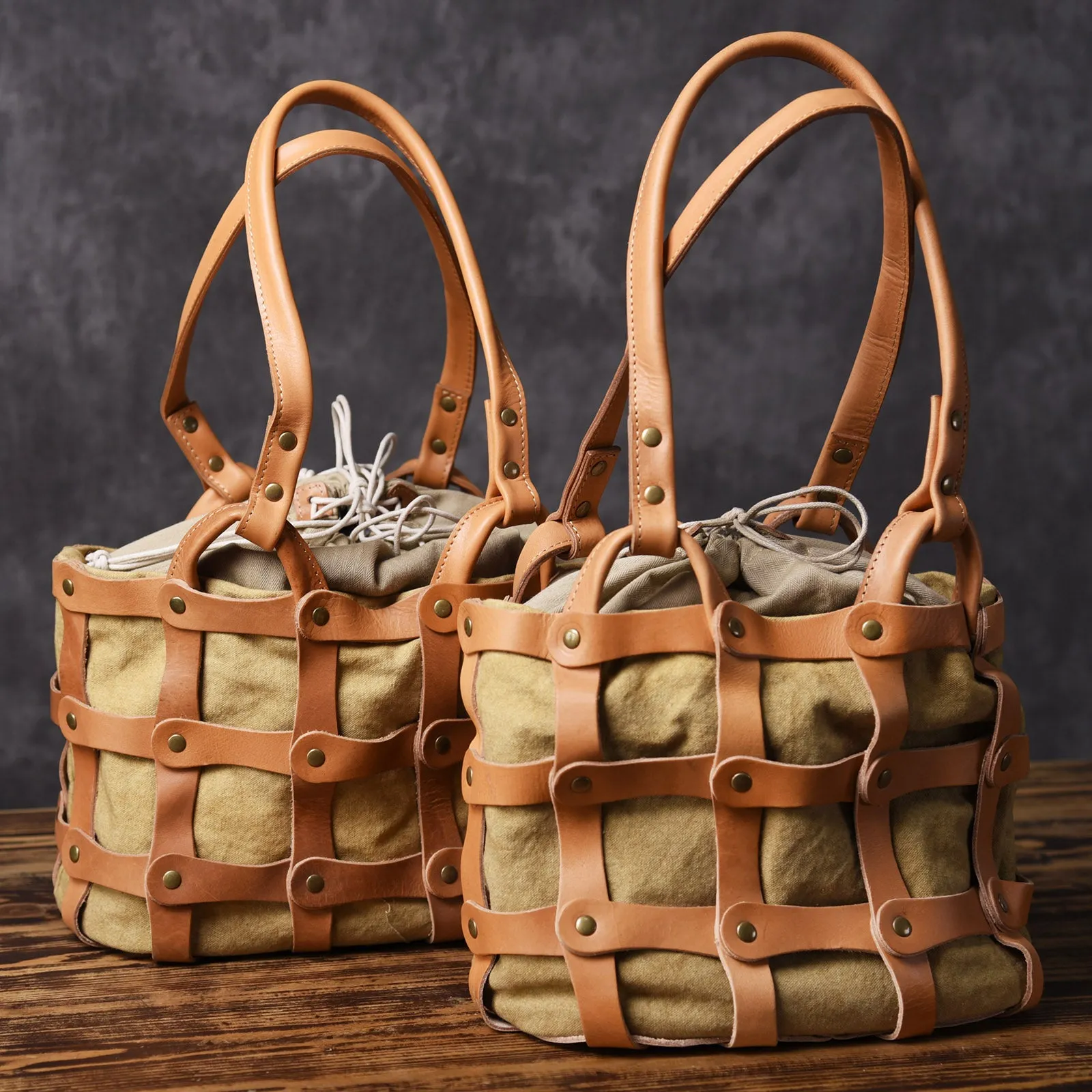 Leather Canvas Women Bucket Bag Shopper Bag Shoulder Bag For Women
