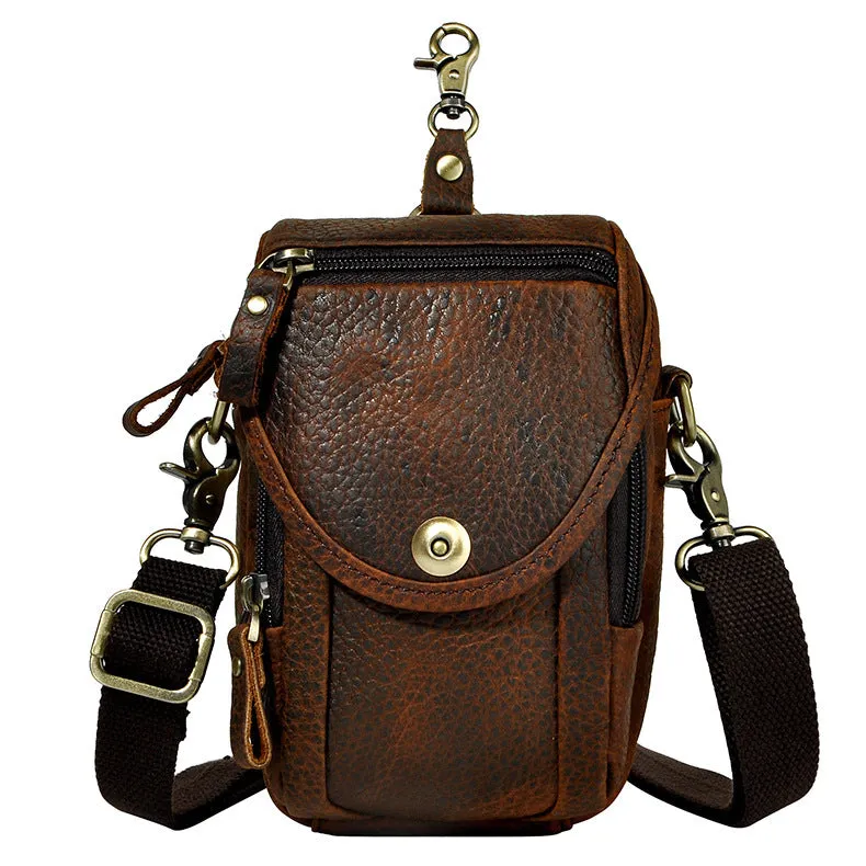 Leather Cell Phone Holster Belt Pouch for Men Waist Bags BELT BAG Shoulder Bag For Men