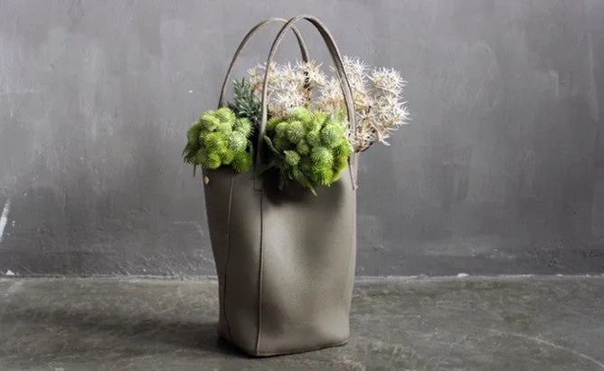 LEATHER Large WOMENs Bucket Tote Bag Work Tote Purses FOR WOMEN