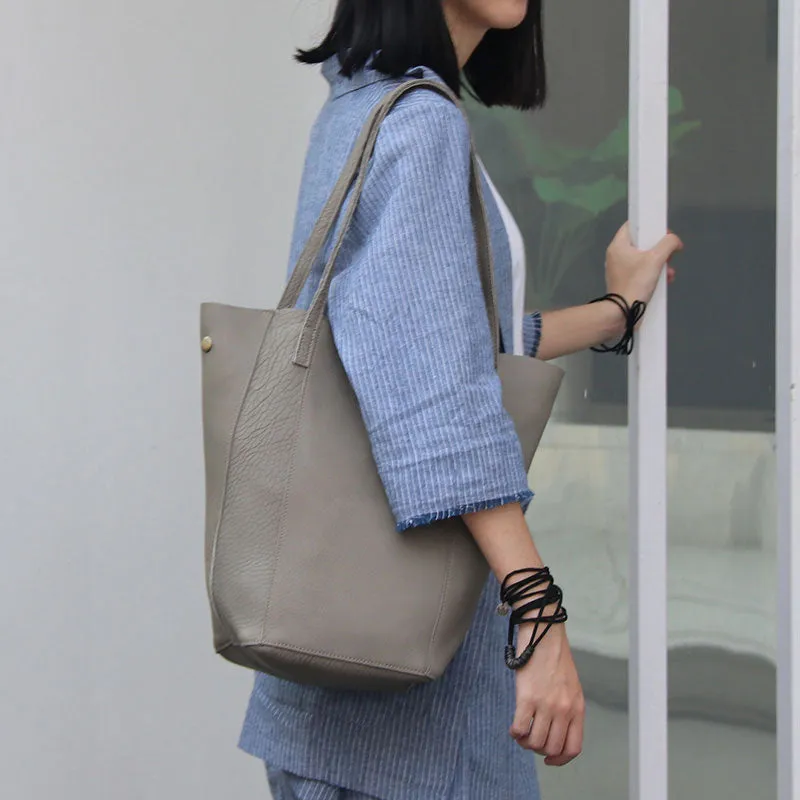 LEATHER Large WOMENs Bucket Tote Bag Work Tote Purses FOR WOMEN