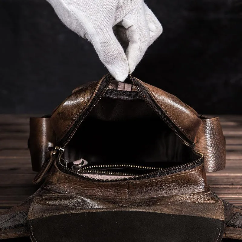 Leather Men Belt Pouch Thigh Bag Drop Leg Bag Biker Waist Purse Side Belt Bag for Men