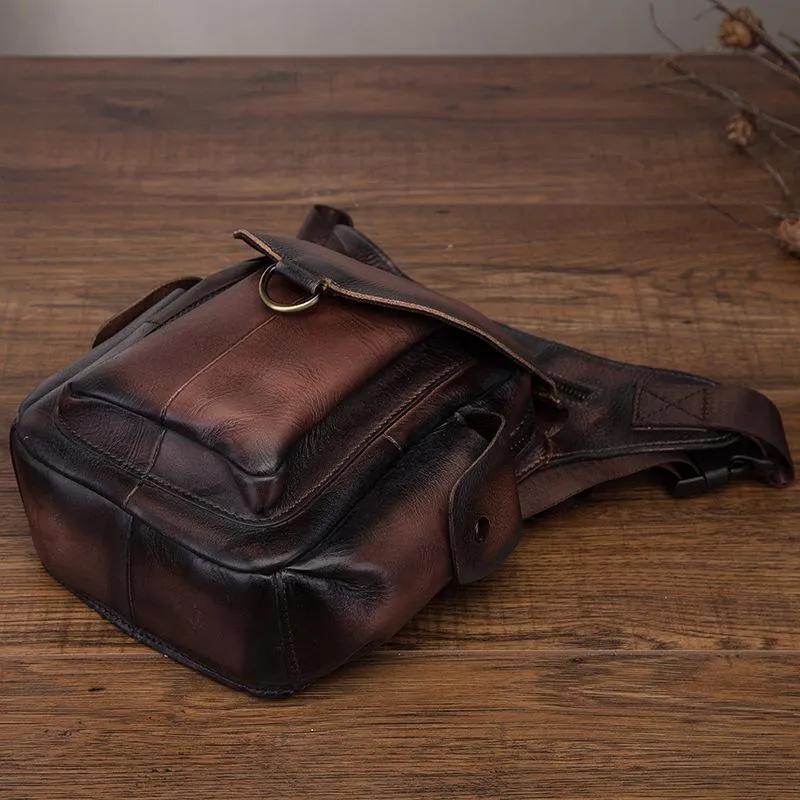 Leather Men Belt Pouch Thigh Bag Drop Leg Bag Biker Waist Purse Side Belt Bag for Men