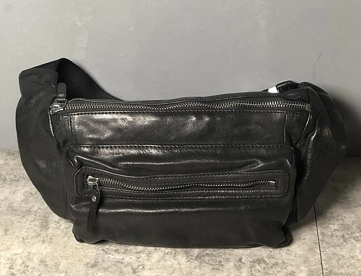 Leather Men Fanny Pack Small Waist Bag Hip Pack Belt Bag Bumbag for Men