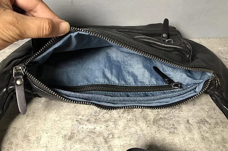 Leather Men Fanny Pack Small Waist Bag Hip Pack Belt Bag Bumbag for Men