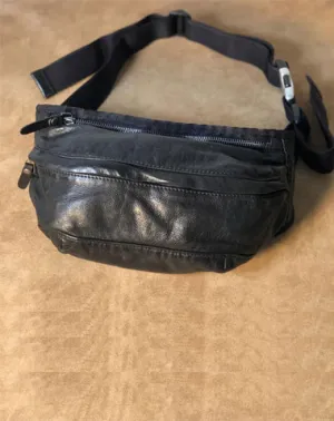 Leather Men Fanny Pack Small Waist Bag Hip Pack Belt Bag Bumbag for Men