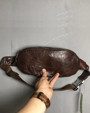 Leather Men Fanny Pack Small Waist Bag Hip Pack Belt Bag Bumbag for Men