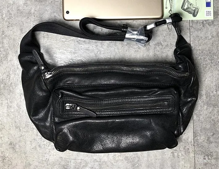 Leather Men Fanny Pack Small Waist Bag Hip Pack Belt Bag Bumbag for Men