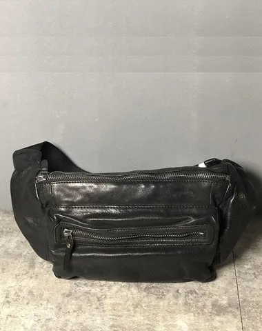 Leather Men Fanny Pack Small Waist Bag Hip Pack Belt Bag Bumbag for Men