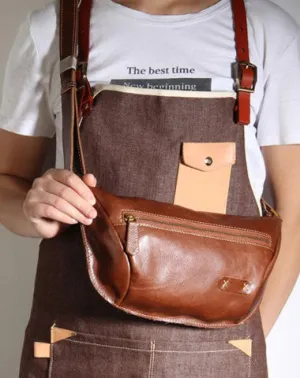 Leather Men Fanny Pack Small Waist Bag Hip Pack Belt Bag Bumbag for Men