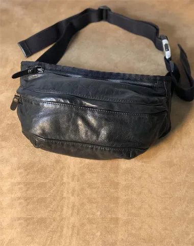 Leather Men Fanny Pack Small Waist Bag Hip Pack Belt Bag Bumbag for Men