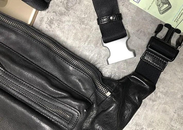 Leather Men Fanny Pack Small Waist Bag Hip Pack Belt Bag Bumbag for Men