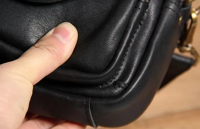 Leather Mens Belt Pouch Small Cases Waist Bags Belt Bag Shoulder Bag for Men
