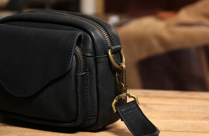 Leather Mens Belt Pouch Small Cases Waist Bags Belt Bag Shoulder Bag for Men