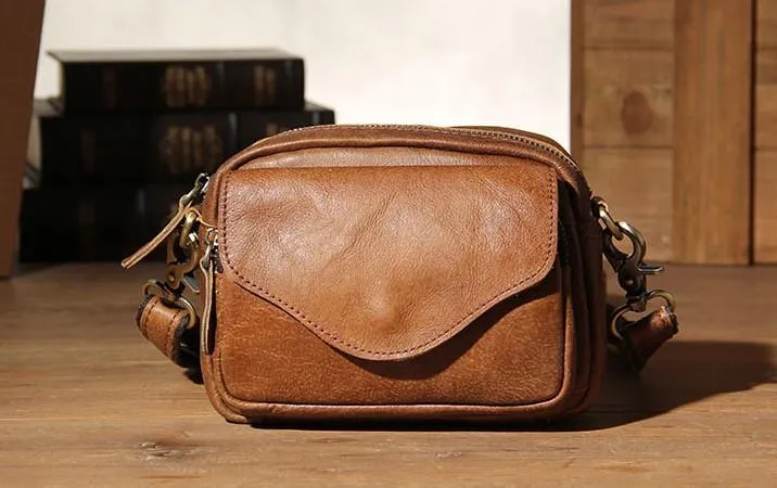 Leather Mens Belt Pouch Small Cases Waist Bags Belt Bag Shoulder Bag for Men