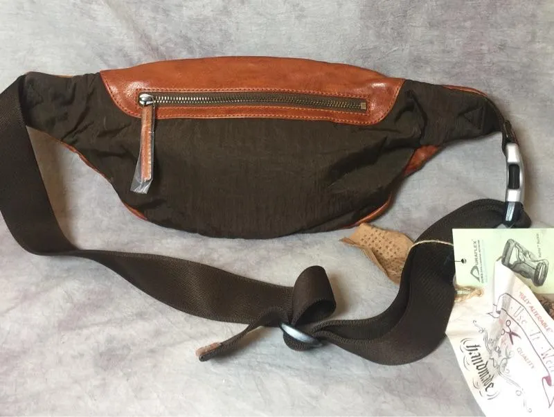Leather Mens FANNY PACK MENS WAIST BAG HIP PACK BELT BAG FOR MEN