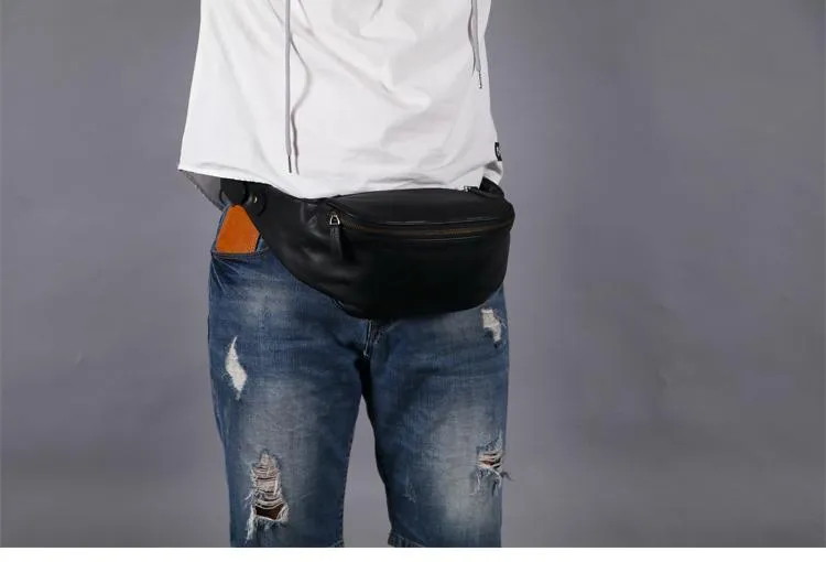 Leather Mens FANNY PACK MENS WAIST BAG HIP PACK BELT BAG FOR MEN