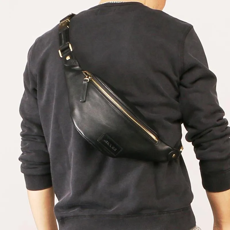 Leather Mens FANNY PACK MENS WAIST BAG HIP PACK BELT BAG FOR MEN