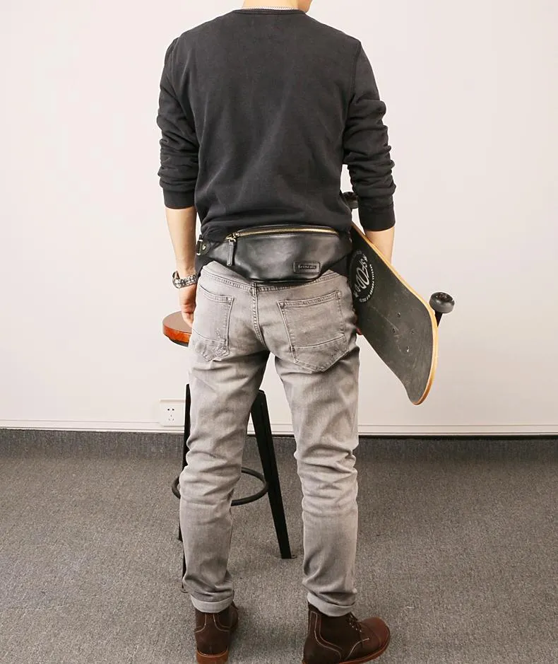 Leather Mens FANNY PACK MENS WAIST BAG HIP PACK BELT BAG FOR MEN