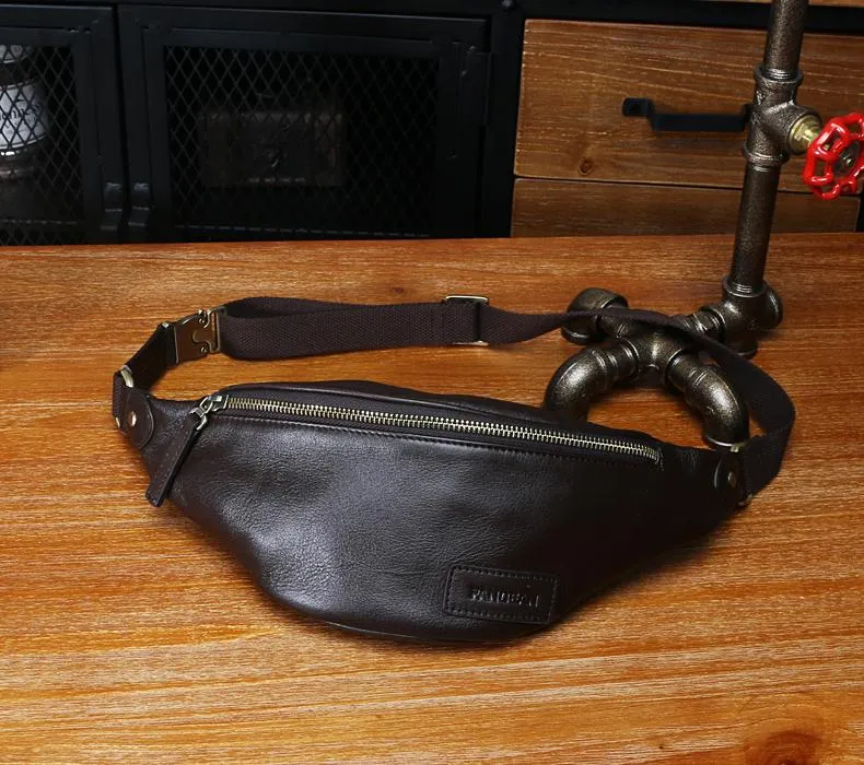 Leather Mens FANNY PACK MENS WAIST BAG HIP PACK BELT BAG FOR MEN