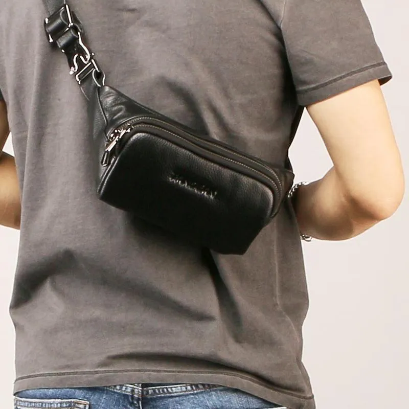 Leather Mens FANNY PACK MENS WAIST BAG HIP PACK BELT BAG FOR MEN