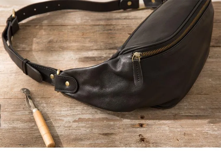 Leather Mens FANNY PACK MENS WAIST BAG HIP PACK BELT BAG FOR MEN