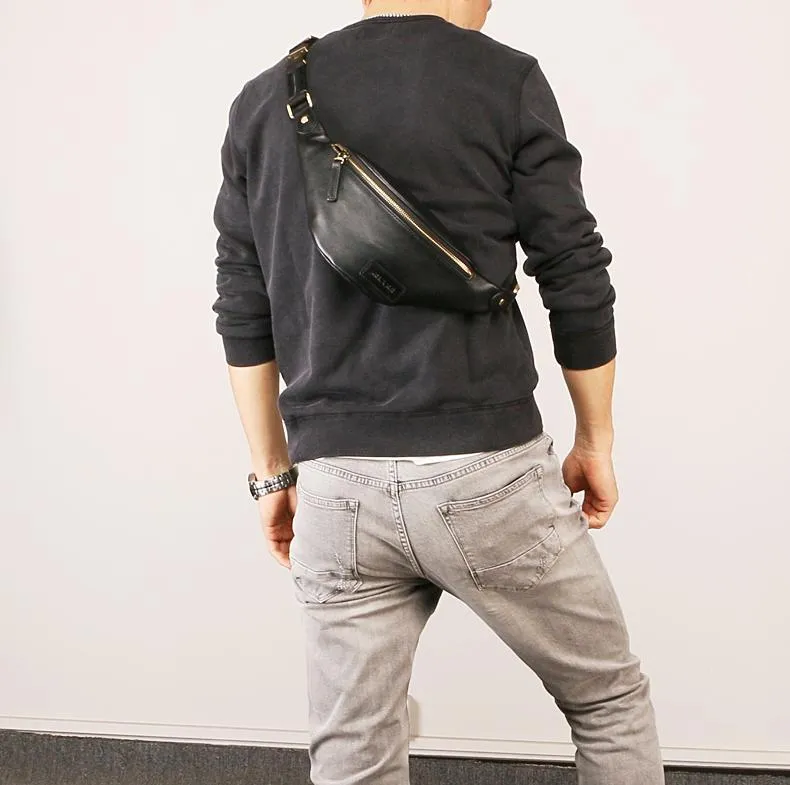 Leather Mens FANNY PACK MENS WAIST BAG HIP PACK BELT BAG FOR MEN