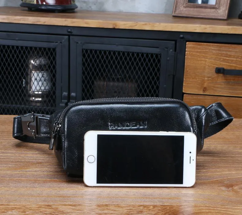 Leather Mens FANNY PACK MENS WAIST BAG HIP PACK BELT BAG FOR MEN