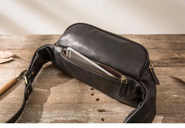 Leather Mens FANNY PACK MENS WAIST BAG HIP PACK BELT BAG FOR MEN