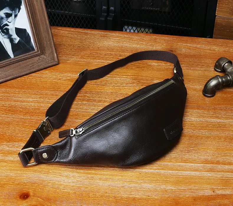 Leather Mens FANNY PACK MENS WAIST BAG HIP PACK BELT BAG FOR MEN
