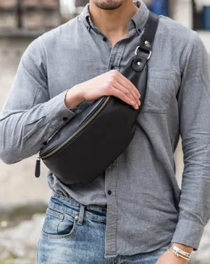 Leather Mens FANNY PACK MENS WAIST BAG HIP PACK BELT BAG FOR MEN