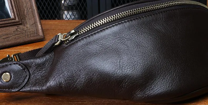 Leather Mens FANNY PACK MENS WAIST BAG HIP PACK BELT BAG FOR MEN